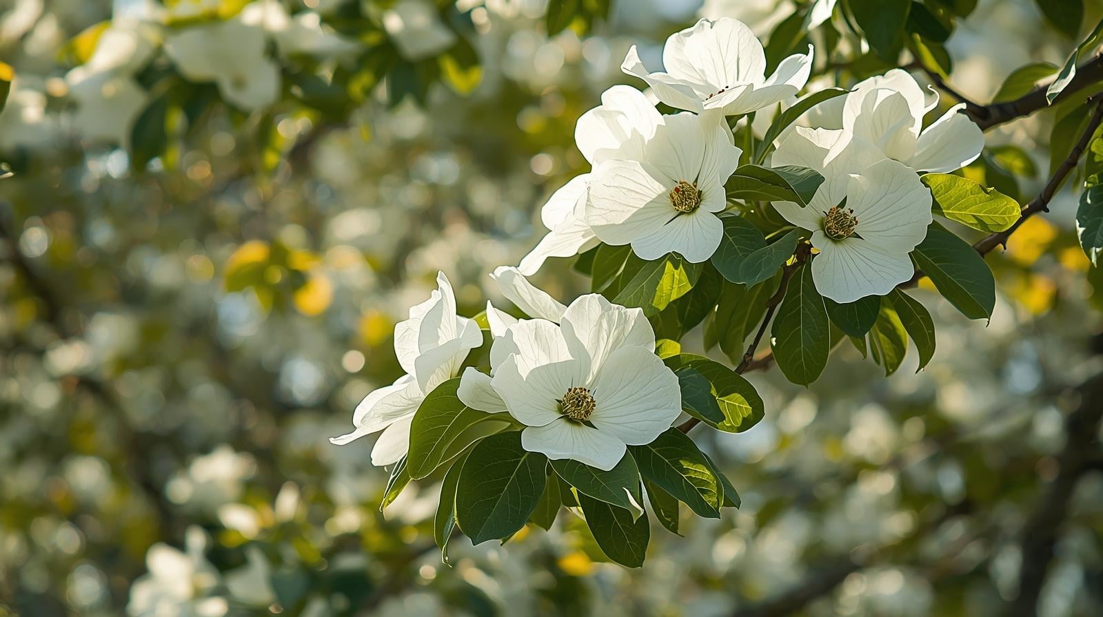 Pristine dogwood flowers demonstrating healthy tree maintenance